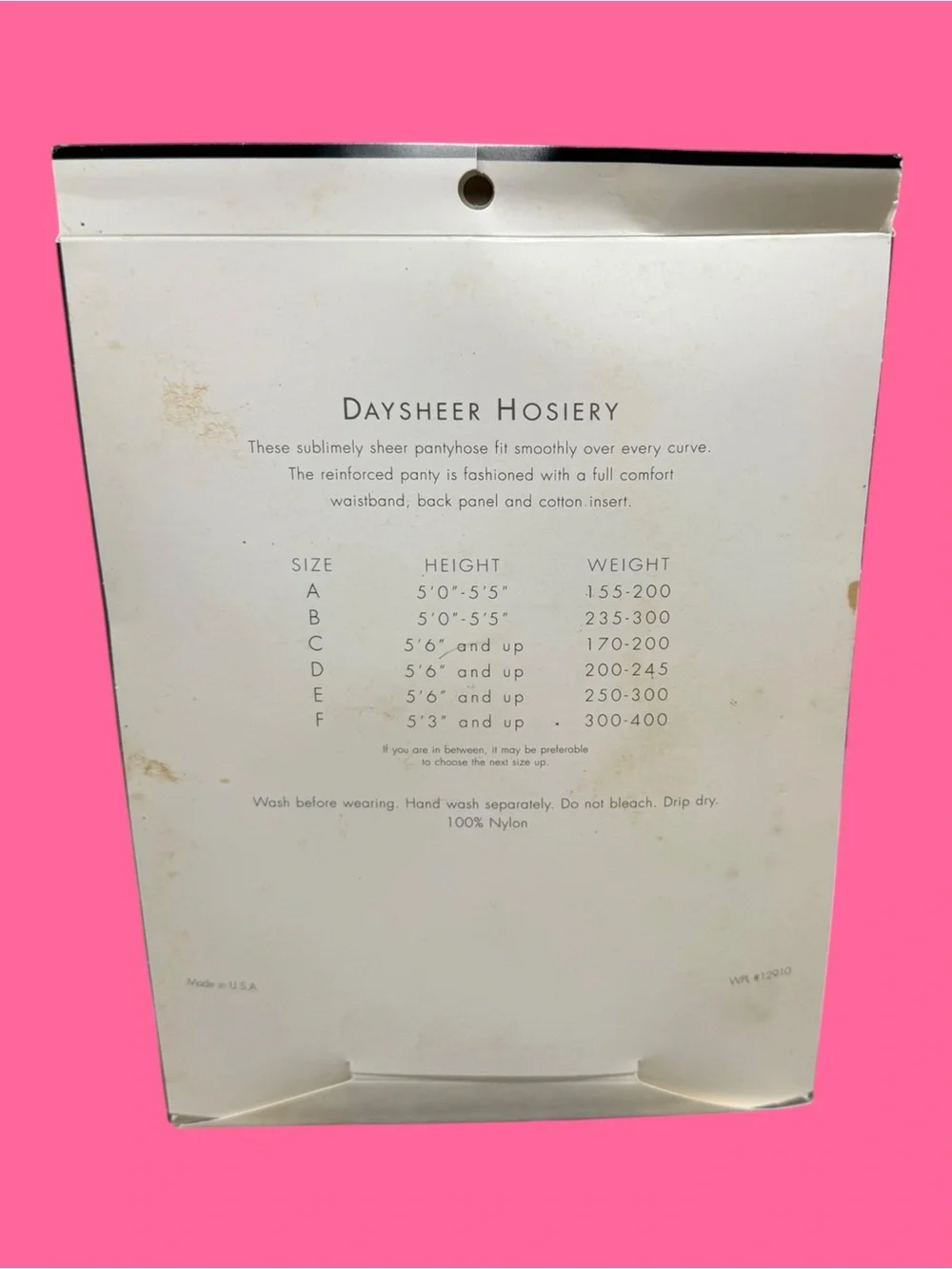 Vintage Lane Bryant Daysheer Pantyhose Black Size D Invisible Reinforced Toe